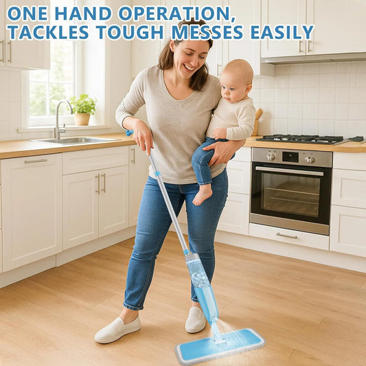 2-in-1 Spray Mop with Built-in Water Tank & Reusable Microfiber Pad – Floor Cleaning Mop for Tile, Wood & Laminate