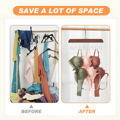 2pc-Premium Space-Saving Cascading Clothes Hanger Organizer – 360° Rotating Closet Storage Rack (8 Hooks)