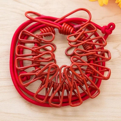 Portable Windproof Clothes Drying Rope with 12 Clips – Travel Laundry Line | Buy 1 Get 1 FREE