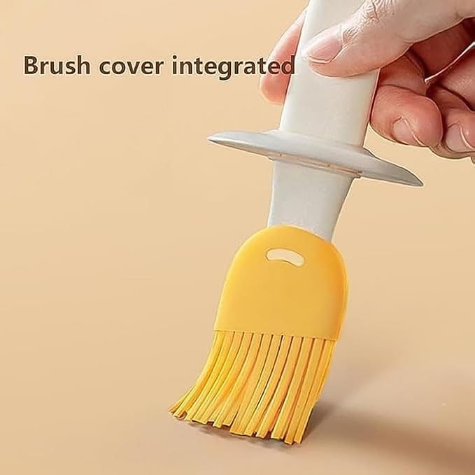 Cute Oil Brush Bottle with Glass Jar | Leakproof Kitchen Basting Brush for BBQ, Baking & Cooking