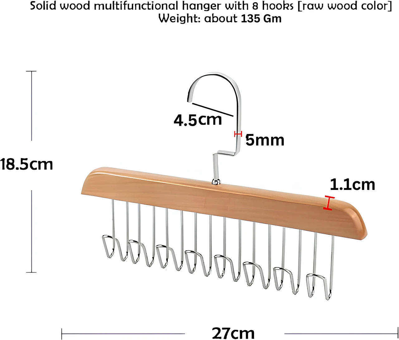 2pc-Premium Space-Saving Cascading Clothes Hanger Organizer – 360° Rotating Closet Storage Rack (8 Hooks)
