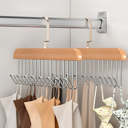 2pc-Premium Space-Saving Cascading Clothes Hanger Organizer – 360° Rotating Closet Storage Rack (8 Hooks)