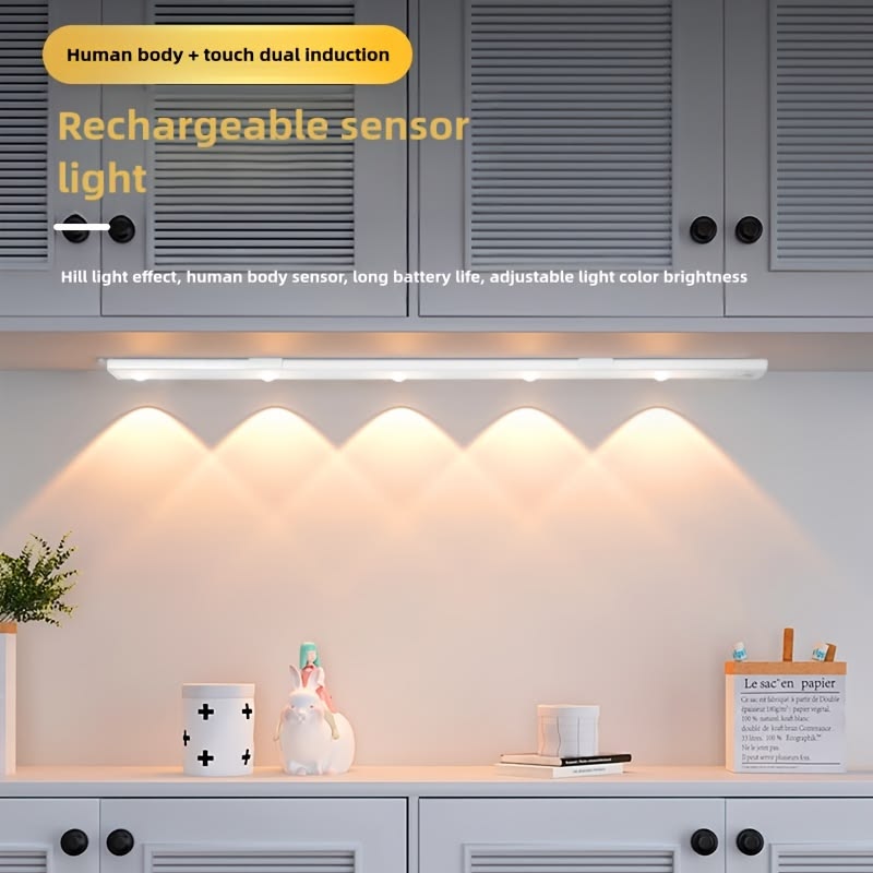 Rechargeable Motion Sensor LED Under Cabinet Light – USB Magnetic Wireless Closet & Kitchen Light