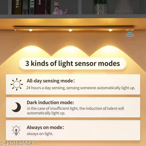 Rechargeable Motion Sensor LED Under Cabinet Light – USB Magnetic Wireless Closet & Kitchen Light