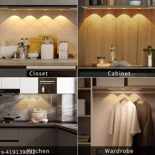 Rechargeable Motion Sensor LED Under Cabinet Light – USB Magnetic Wireless Closet & Kitchen Light