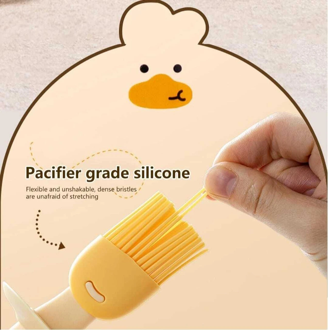 2-in-1 Oil Dispenser & Silicone Basting Brush Bottle – Cute Duck Design for BBQ, Baking & Cooking