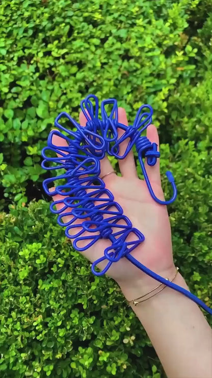 Portable Windproof Clothes Drying Rope with 12 Clips – Travel Laundry Line | Buy 1 Get 1 FREE