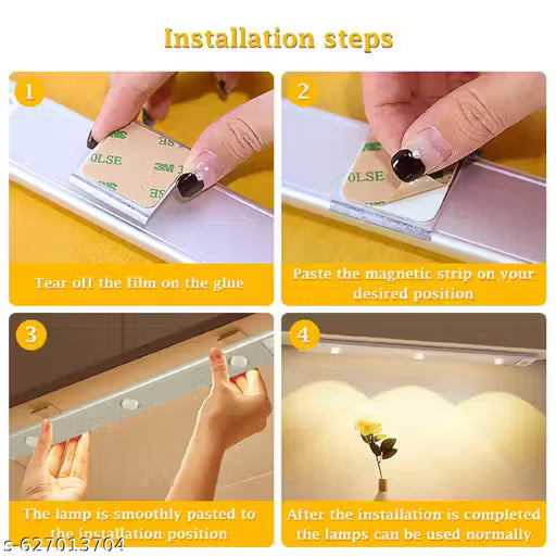 Rechargeable Motion Sensor LED Under Cabinet Light – USB Magnetic Wireless Closet & Kitchen Light