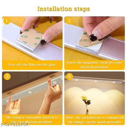 Rechargeable Motion Sensor LED Under Cabinet Light – USB Magnetic Wireless Closet & Kitchen Light
